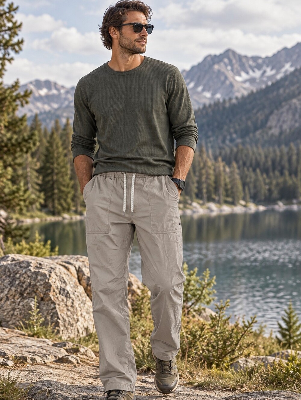 Vuori Ripstop Pull On Pants Taupe Drawstring Gorpcore Hiking Outdoor
